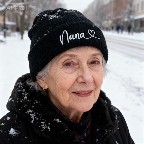 Nana Gifts for Women,Grandma Cuffed Thick Knitted Unisex Winter Hat Beanies Skull Cap Black in Saudi Arabia