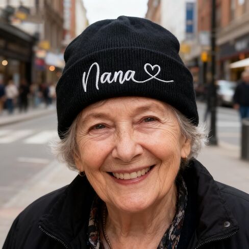 Nana Gifts for Women,Grandma Cuffed Thick Knitted Unisex Winter Hat Beanies Skull Cap Black in Saudi Arabia