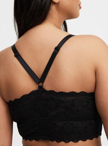 حمالة صدر نسائية من Torrid بمقاس كبير من الدانتيل XO بتصميم متقاطع، أسود غني، 1 in Kuwait