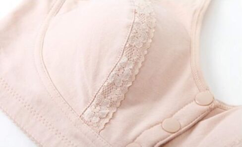 Everyday Cotton Bra - Women's Snap Front Closure Luxury Lace Wireless Comfort Bra with Removable Pad in Kuwait