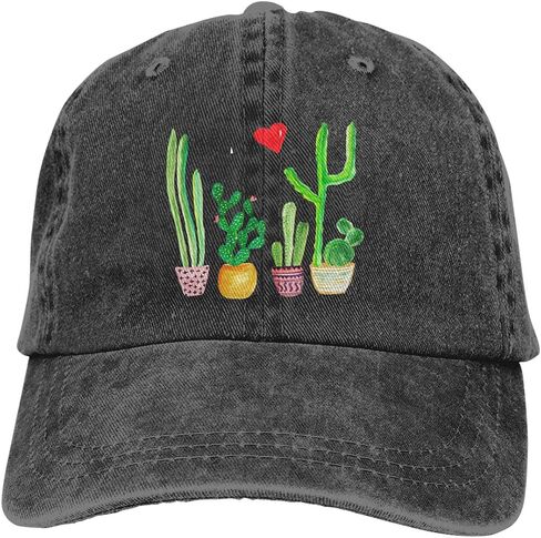 Unisex Cacti Cactus Love Artical Vintage Jeans Adjustable Baseball Cap Cotton Denim Dad Hat in Kuwait