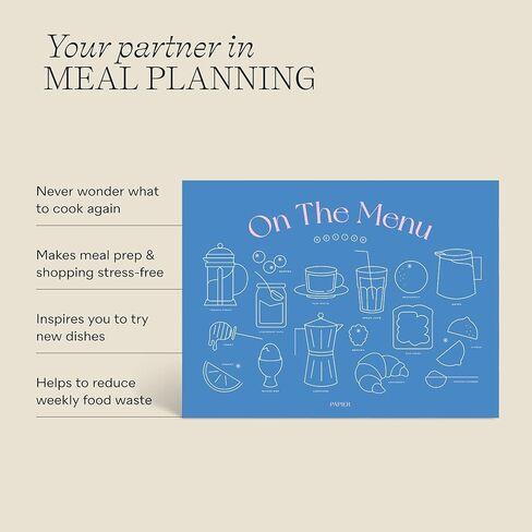 ورقة في القائمة مخطط الوجبات الأسبوعية وقائمة التسوق | صفحة واحدة في الأسبوع | خطط يوميًا للإفطار والغداء والعشاء ولاحظ الحاجة إلى البقالة | تصميم معلق | تمزيق الأوراق الورقية لتسوق البقالة in Kuwait