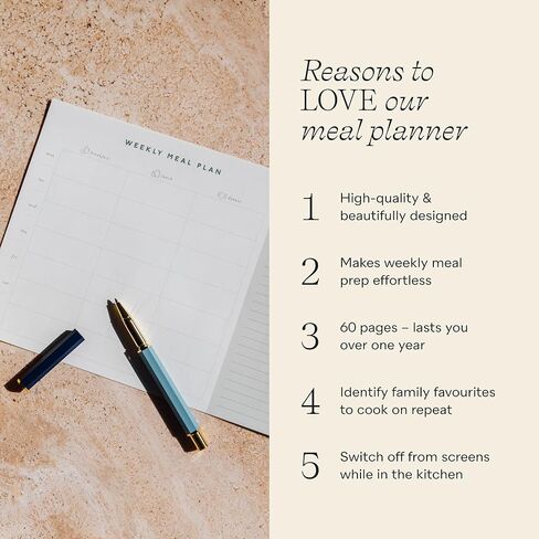 ورقة في القائمة مخطط الوجبات الأسبوعية وقائمة التسوق | صفحة واحدة في الأسبوع | خطط يوميًا للإفطار والغداء والعشاء ولاحظ الحاجة إلى البقالة | تصميم معلق | تمزيق الأوراق الورقية لتسوق البقالة in Kuwait