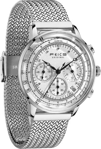 FEICE Men's Bauhaus Wrist Watch with Japanese Quartz Movement Stainless Steel Band Waterproof Chronograph Date Multifuntion Display Classic Watches for Men-FWS303YBG in Kuwait