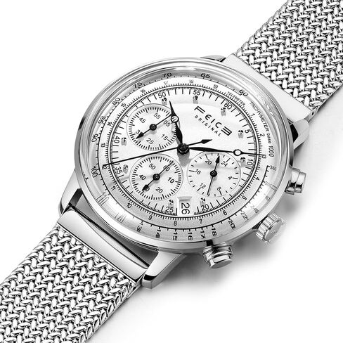 FEICE Men's Bauhaus Wrist Watch with Japanese Quartz Movement Stainless Steel Band Waterproof Chronograph Date Multifuntion Display Classic Watches for Men-FWS303YBG in Kuwait