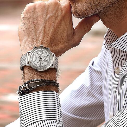 FEICE Men's Bauhaus Wrist Watch with Japanese Quartz Movement Stainless Steel Band Waterproof Chronograph Date Multifuntion Display Classic Watches for Men-FWS303YBG in Kuwait