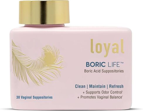 Loyal Boric Life - التحاميل المهبلية لحمض البوريك - 600 مجم - يدعم التحكم في الرائحة - يعزز التوازن المهبلي - يخفف الانزعاج - صنع في الولايات المتحدة الأمريكية - 30 قطعة in Kuwait