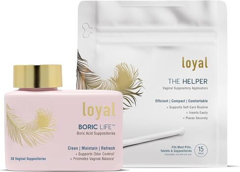 Loyal Boric Life - Boric Acid Vaginal Suppositories - 600mg - Supports Odor Control - Promotes Vaginal Balance - Soothes Discomfort - Made in USA - 30 Count in Saudi Arabia
