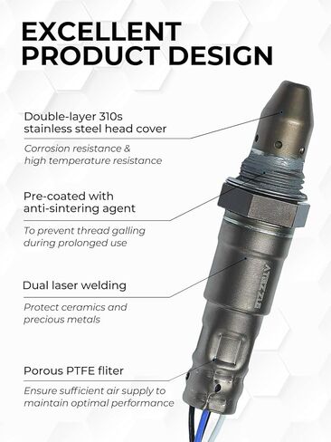 Air Fuel Ratio Sensor O2 Oxygen Sensor 250-54084 250-24360 Upstream and Downstream Fit for Toyota Camry RAV4 Scion tC Lexus ES300h 2.5L L4, 2011 2012 2013 2014 2015 2016 2017 2018, 2 Pcs in Kuwait