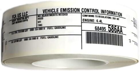 Mopar 68495586AB LABEL VEHICLE EMISSION CONTROL IN in Saudi Arabia