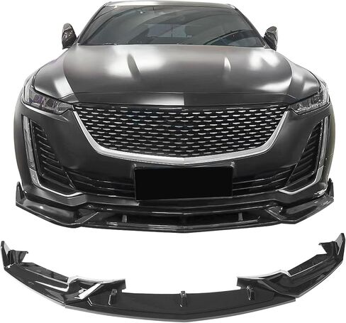 IKON MOTORSPORTS, 3PCS Front Bumper Lip Compatible with 2020-2024 Cadillac CT5 Premium Luxury/Luxury, Front Bumper Lip Spoiler Splitter Kit IKON Style PP Carbon Fiber Print in Saudi Arabia