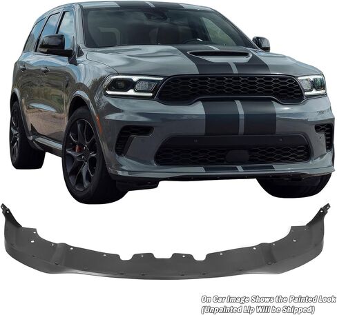 حافة ممتصة للصدمات الأمامية من IKON MOTORSPORTS، متوافقة مع 2021-2026 Dodge Durango، 2021+ Hellcat Style غير مطلي باللون الأسود PP والبولي بروبيلين وحاجز حماية للذقن، قطعة واحدة in Saudi Arabia