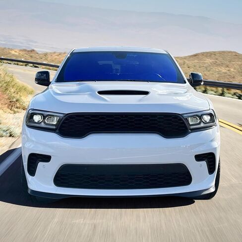 حافة ممتصة للصدمات الأمامية من IKON MOTORSPORTS، متوافقة مع 2021-2026 Dodge Durango، 2021+ Hellcat Style غير مطلي باللون الأسود PP والبولي بروبيلين وحاجز حماية للذقن، قطعة واحدة in Saudi Arabia