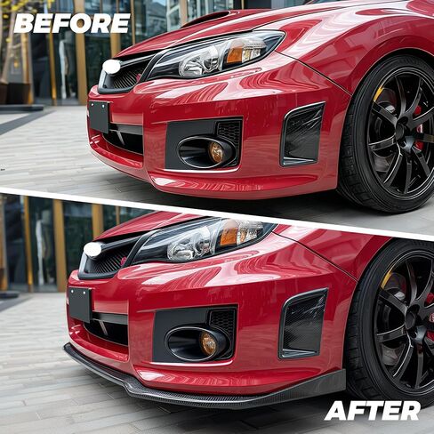 CS2 Style Front Bumper Lip Splitter Kit Compatible with Subaru WRX STI 2011-2014, Carbon Fiber Print, 3 Pieces in Kuwait