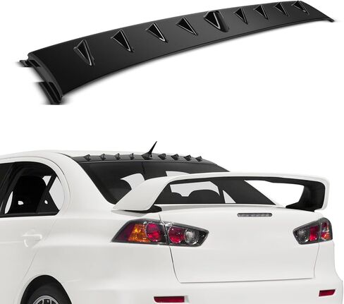 SCITOO ABS Rear Bumper Chassis Spoiler Shark Fin Wing Fits for 2002-2007 for Mitsubishi for Lancer Evolution EVO 8 9 1PC Glossy Black Rear Roof 9 Shark Fin Spoiler Wing in Saudi Arabia