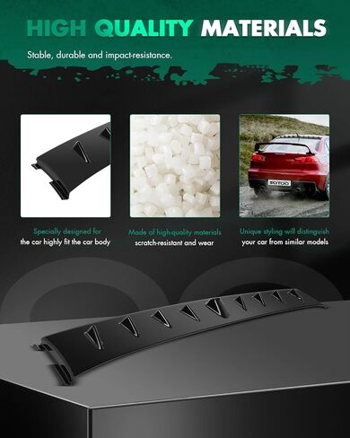SCITOO ABS Rear Bumper Chassis Spoiler Shark Fin Wing Fits for 2002-2007 for Mitsubishi for Lancer Evolution EVO 8 9 1PC Glossy Black Rear Roof 9 Shark Fin Spoiler Wing in Saudi Arabia
