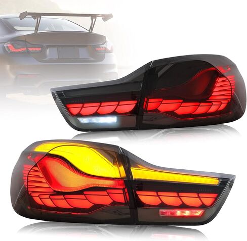 VLAND OLED 4 Series Tail Lights Compatible for BMW M4 GTS F32 F33 F82 F36 F83 2014-2020 Sedan/Coupe/Convertible With Dragon Scales dynamic Running Light, Smoked Lens Style in Saudi Arabia