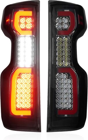 LED Tail Lights Fit for Chevy Silverado 1500 2019-2023,Silverado 2500 HD 3500 HD 2020-2023, Rear Taillight Assembly(Chrome Housing Smoke Lens) in Saudi Arabia