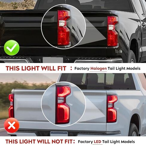 LED Tail Lights Fit for Chevy Silverado 1500 2019-2023,Silverado 2500 HD 3500 HD 2020-2023, Rear Taillight Assembly(Chrome Housing Smoke Lens) in Saudi Arabia