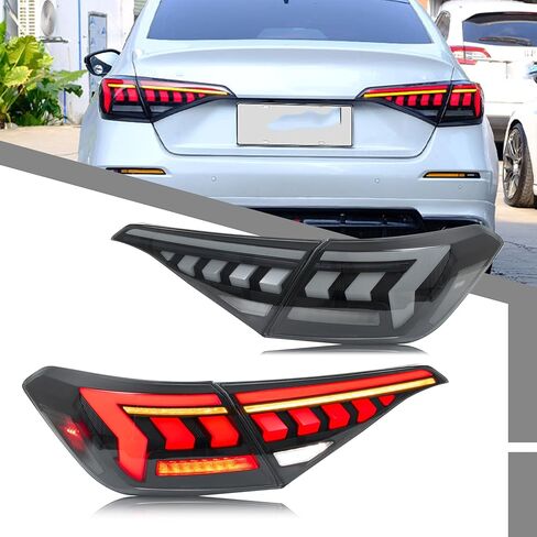 LED Tail Lights Assembly Compatible with Honda Civic 2022-2025 Sedan 11th Gen Start-up Animation Dynamic Turn Signal Rear Lamps Accessory in Saudi Arabia