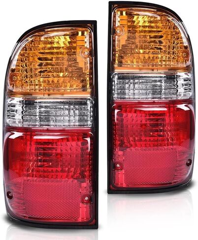 Taillights Assembly Pair with Bulbs & Harness for 2001 2002 2003 2004 Toyota Tacoma OE Factory Style Red Tail Rear Brake Lights Lamps Driver and Passenger Side,Red Housing Clear Lens in Saudi Arabia