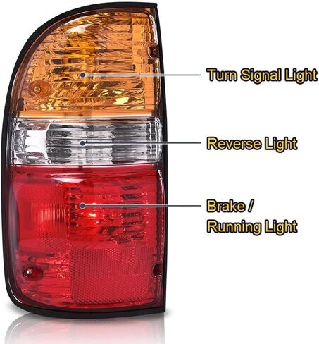 Taillights Assembly Pair with Bulbs & Harness for 2001 2002 2003 2004 Toyota Tacoma OE Factory Style Red Tail Rear Brake Lights Lamps Driver and Passenger Side,Red Housing Clear Lens in Saudi Arabia