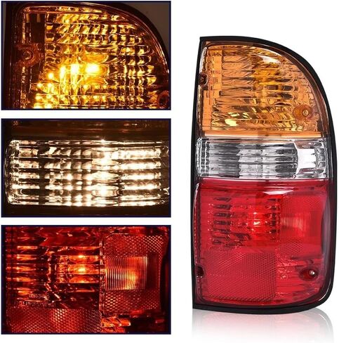 Taillights Assembly Pair with Bulbs & Harness for 2001 2002 2003 2004 Toyota Tacoma OE Factory Style Red Tail Rear Brake Lights Lamps Driver and Passenger Side,Red Housing Clear Lens in Saudi Arabia