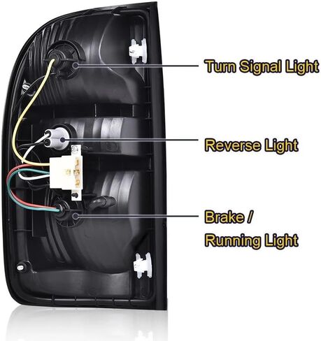 Taillights Assembly Pair with Bulbs & Harness for 2001 2002 2003 2004 Toyota Tacoma OE Factory Style Red Tail Rear Brake Lights Lamps Driver and Passenger Side,Red Housing Clear Lens in Saudi Arabia