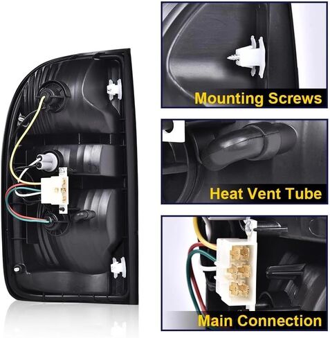 Taillights Assembly Pair with Bulbs & Harness for 2001 2002 2003 2004 Toyota Tacoma OE Factory Style Red Tail Rear Brake Lights Lamps Driver and Passenger Side,Red Housing Clear Lens in Saudi Arabia