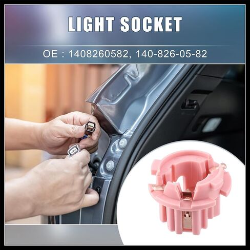 2 Pcs Rear Tail Light Lamp Bulb Socket No.A2108260082 for Mercedes-Benz E320 1996-2002 W210 for W220 S430 S500 2000-2006 Plastic Pink Durable Material in Saudi Arabia