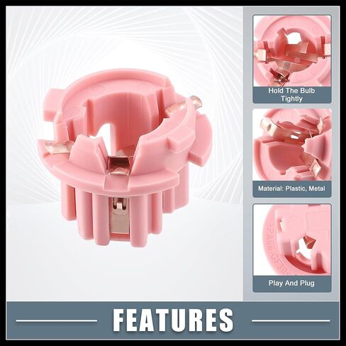 2 Pcs Rear Tail Light Lamp Bulb Socket No.A2108260082 for Mercedes-Benz E320 1996-2002 W210 for W220 S430 S500 2000-2006 Plastic Pink Durable Material in Saudi Arabia
