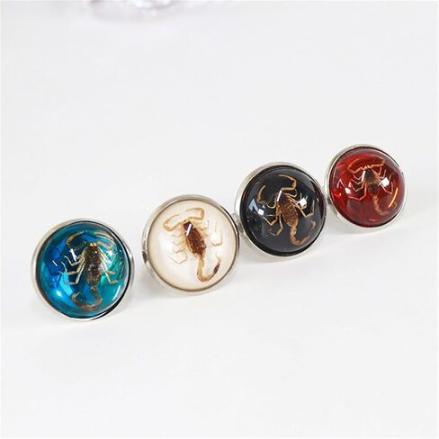Stylish Round Scorpion Rings Adjsuatble Opening Rings Resin Statement Unique Finger Jewellery Trendy Couple Gift in Saudi Arabia