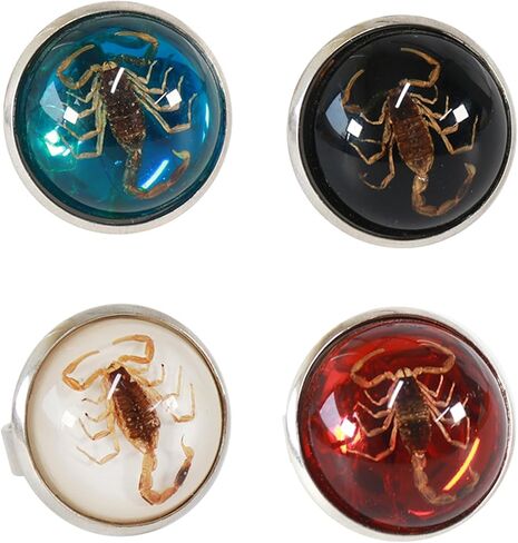 Stylish Round Scorpion Rings Adjsuatble Opening Rings Resin Statement Unique Finger Jewellery Trendy Couple Gift in Saudi Arabia
