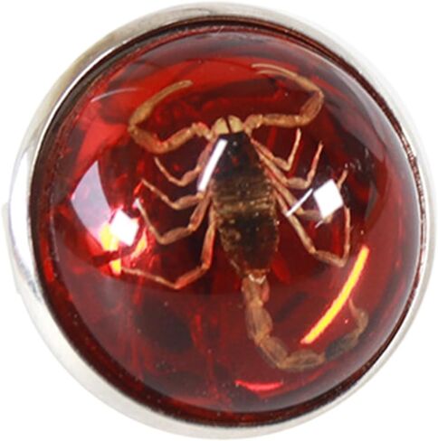 Stylish Round Scorpion Rings Adjsuatble Opening Rings Resin Statement Unique Finger Jewellery Trendy Couple Gift in Saudi Arabia