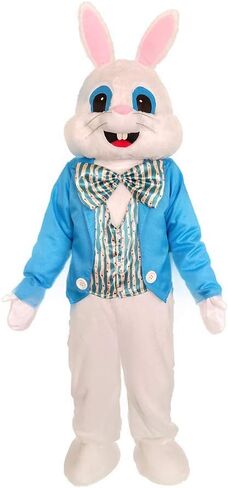 Easter Party Blue Suit Rabbit Costume Bunny Costuem Mascot Costume Adult Size Fancy Dress Blue Suit in Kuwait