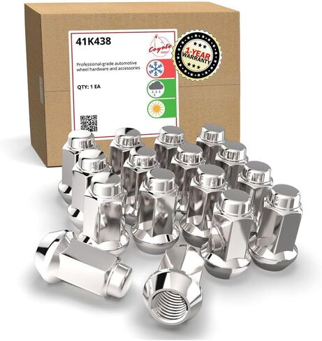 Wheel Accessories Parts Set of 16 ATV/UTV Chrome Spike Installation Lug Nut Kit | Solid Metal Lug Nuts 10 X 1.25 Thread 3.35" Tall Closed End Bulge Acorn Spiked Lug Nut 1 Long Socket Key (M10x1.25) in Kuwait