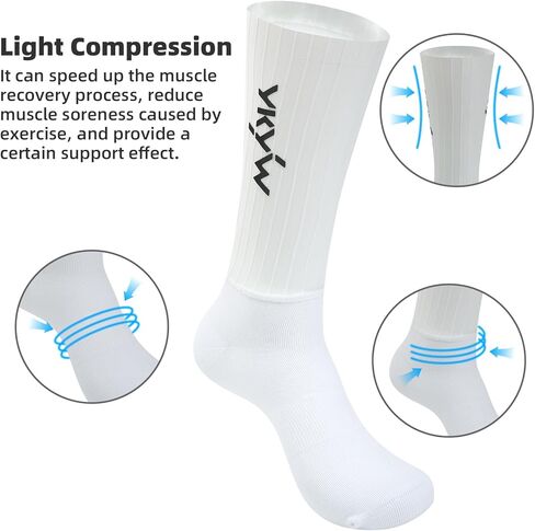 جوارب YKYWBIKE لركوب الدراجات للرجال والنساء - جوارب رياضية لركوب الدراجات، جورب ركوب الدراجات MTB الممتص للرطوبة، جوارب مضغوطة لركوب الدراجات in Kuwait