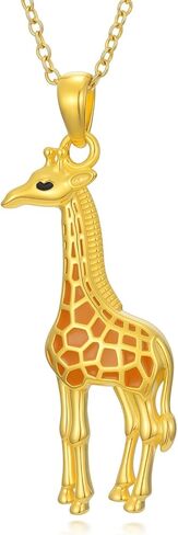 Giraffe Necklace for Women Sterling Silver Giraffe Deer Pretty Pendant Animal Necklace Unique Gift and Souvenir in Kuwait