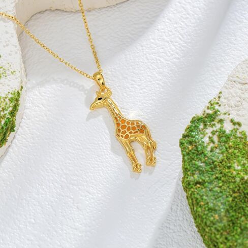 Giraffe Necklace for Women Sterling Silver Giraffe Deer Pretty Pendant Animal Necklace Unique Gift and Souvenir in Kuwait