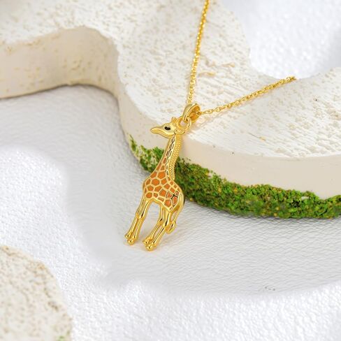Giraffe Necklace for Women Sterling Silver Giraffe Deer Pretty Pendant Animal Necklace Unique Gift and Souvenir in Kuwait