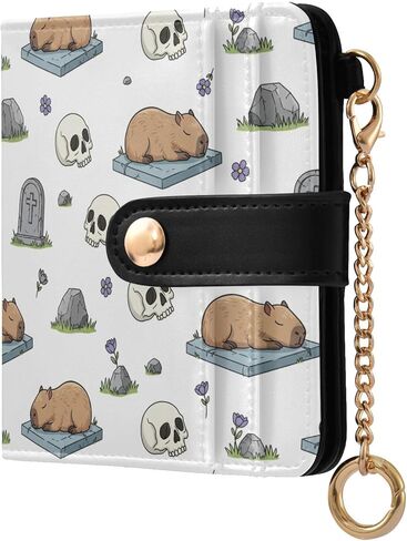 Black Polka Dot Print Wallet for Women Bifold PU Leather Credit Card Holder with ID Window RFID Blocking Slim Cash Coins Wallets Purse for Female Lady in Kuwait