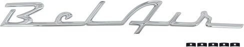 United Pacific C555601 Triple Chrome Plated Bel-Air Script Emblem for 1955-56 Chevy Bel-Air, OE Restoration Part, Includes Mounting Clips – ONE Unit in Saudi Arabia