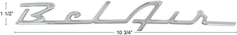 United Pacific C555601 Triple Chrome Plated Bel-Air Script Emblem for 1955-56 Chevy Bel-Air, OE Restoration Part, Includes Mounting Clips – ONE Unit in Saudi Arabia
