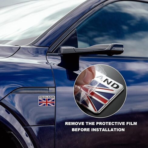TOMALL 5Pcs 3D Metal UK Emblem Badge for Car, SUV, Truck - Zinc Alloy, Chrome - Blue, Black, White - Universal Fit - Side Fender, Rear Trunk - British Union Jack Symbol in Saudi Arabia