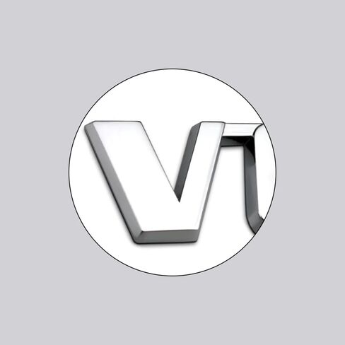 2 قطعة معدنية ثلاثية الأبعاد V6 حرف V6 شارة ملصق مائي شعار الحاجز الجذع ذاتية اللصق شعار لوحة اسم السيارة (فضي) in Kuwait