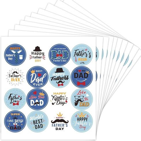 160PCS Happy Fathers Day Stickers Best Dad Stickers for Boxes Envelopes Cards Scrapbooking Fathers Day Gift Lables Stickers for Gift Tags Wrap Labels for Party Favors (Style 1) in Kuwait