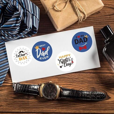 160PCS Happy Fathers Day Stickers Best Dad Stickers for Boxes Envelopes Cards Scrapbooking Fathers Day Gift Lables Stickers for Gift Tags Wrap Labels for Party Favors (Style 1) in Kuwait