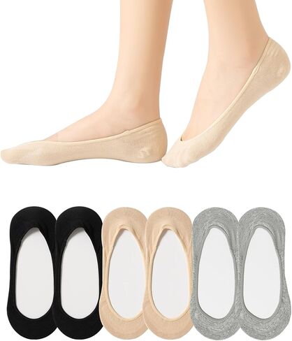 No Show Socks Women Hidden Invisible Flat Boat Low Cut Non Slip Socks for Women 3 Pairs in Saudi Arabia