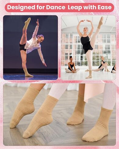 Jeyiour 6 Pairs Dance Non Slip Sock Ballet Dance Sock Summer Dancing Sock With Grip For Contemporary Dancer Women Girl Jazz in Saudi Arabia