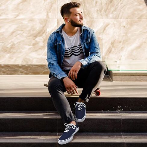 ANTLULU Mens Canvas Shoes Low Top Fashion Sneakers Lace Up Casual Shoes in Saudi Arabia